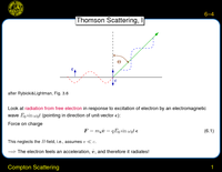 Compton Scattering: Thomson Scattering