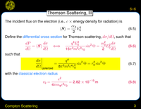 Compton Scattering: Thomson Scattering