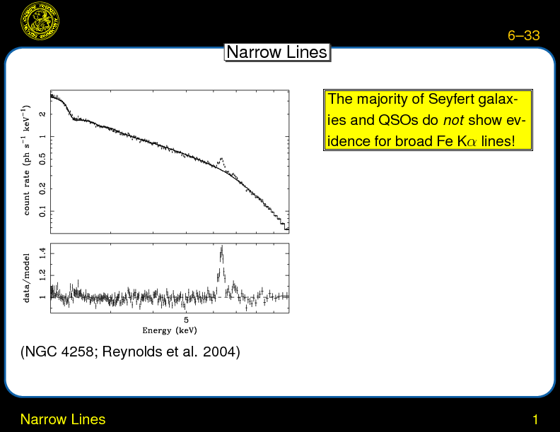 Chapter 6: X-ray Continuum Emission and Broad Iron Lines : Narrow Lines