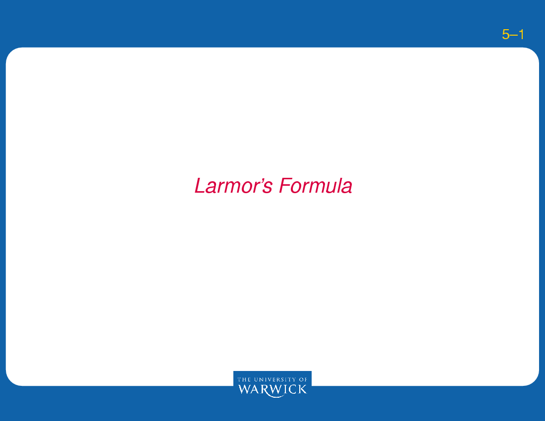 Larmor's Formula : Charge Coupled Devices