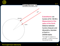 Pre-Copernican Astronomy: Greek/Roman