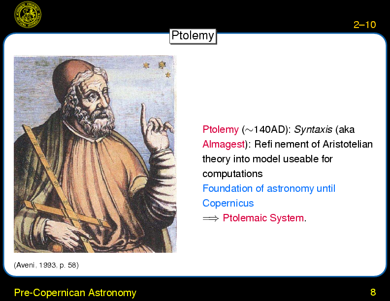 Chapter 2: History : Pre-Copernican Astronomy