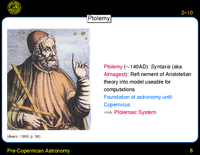 Pre-Copernican Astronomy: Ptolemy