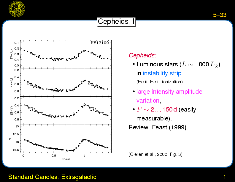 Chapter 5: Classical Cosmology : Standard Candles: Extragalactic