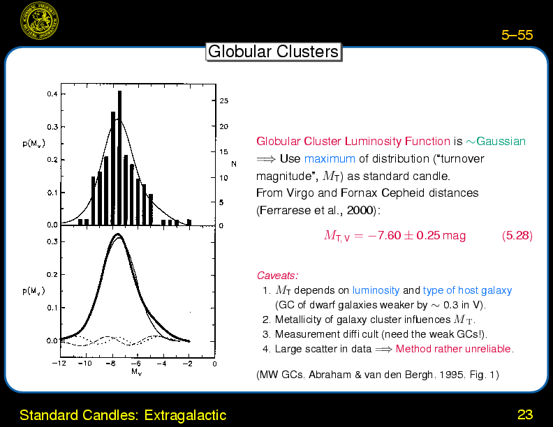 Chapter 5: Classical Cosmology : Standard Candles: Extragalactic