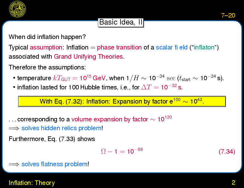 Chapter 7: Inflation : Inflation: Theory
