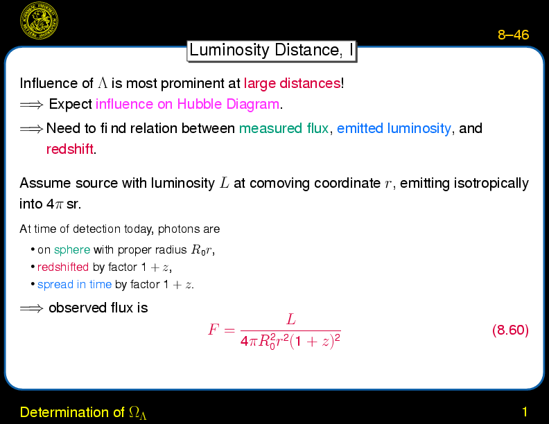 Chapter 8: Determination of Omega and Lambda : Determination of Omega Lambda