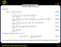 Structures: Quantitative Description: Power Spectrum