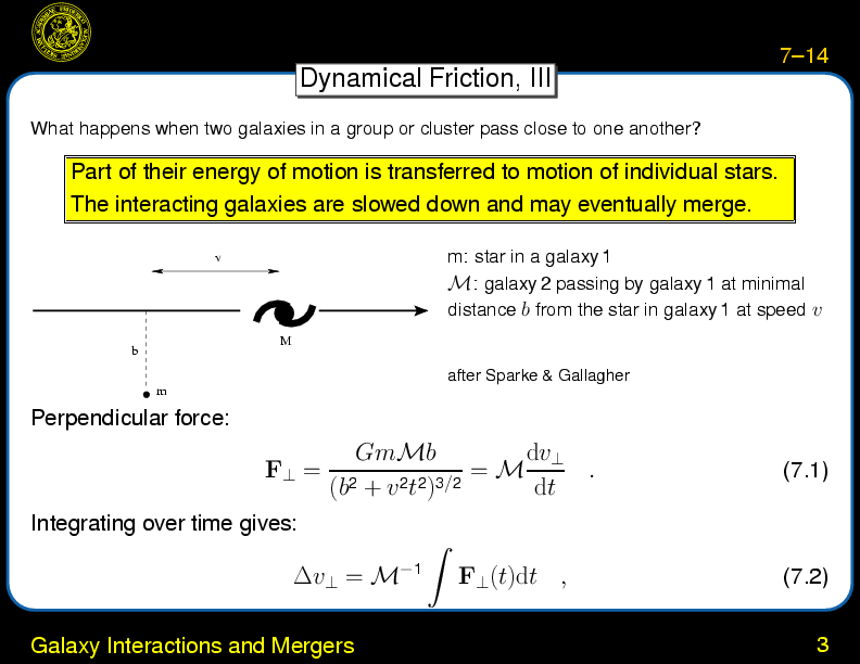Chapter 7: Galaxy Groups and Clusters : Galaxy Interactions and Mergers