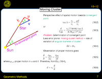 Geometric Methods: Moving Cluster