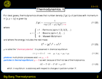 Big Bang Thermodynamics: Thermodynamics