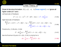 Structure Formation: Linear Theory