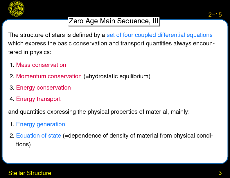 Chapter 2: Overview : Stellar Structure