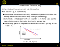 Radio Emission: Synchrotron Emission