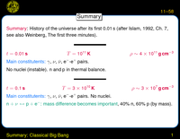 Summary: Classical Big Bang: Summary