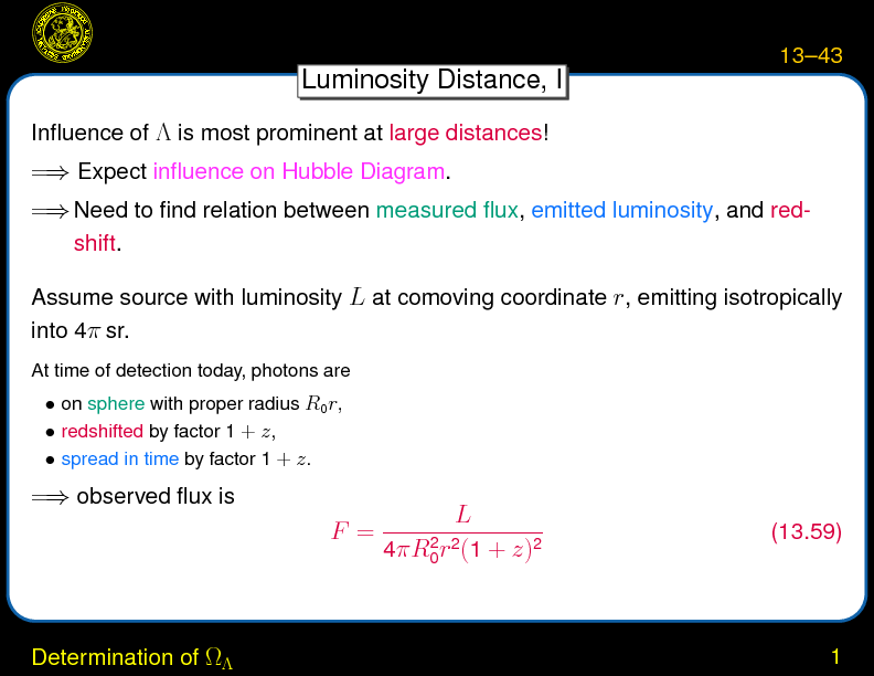 Chapter 13: Determination of Omega and Lambda : Determination of Omega Lambda