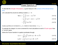Structures: Quantitative Description: Power Spectrum