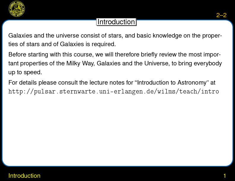Chapter 2: Overview : Galaxies