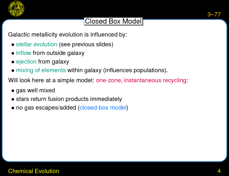 Chapter 3: The Local Group : Chemical Evolution