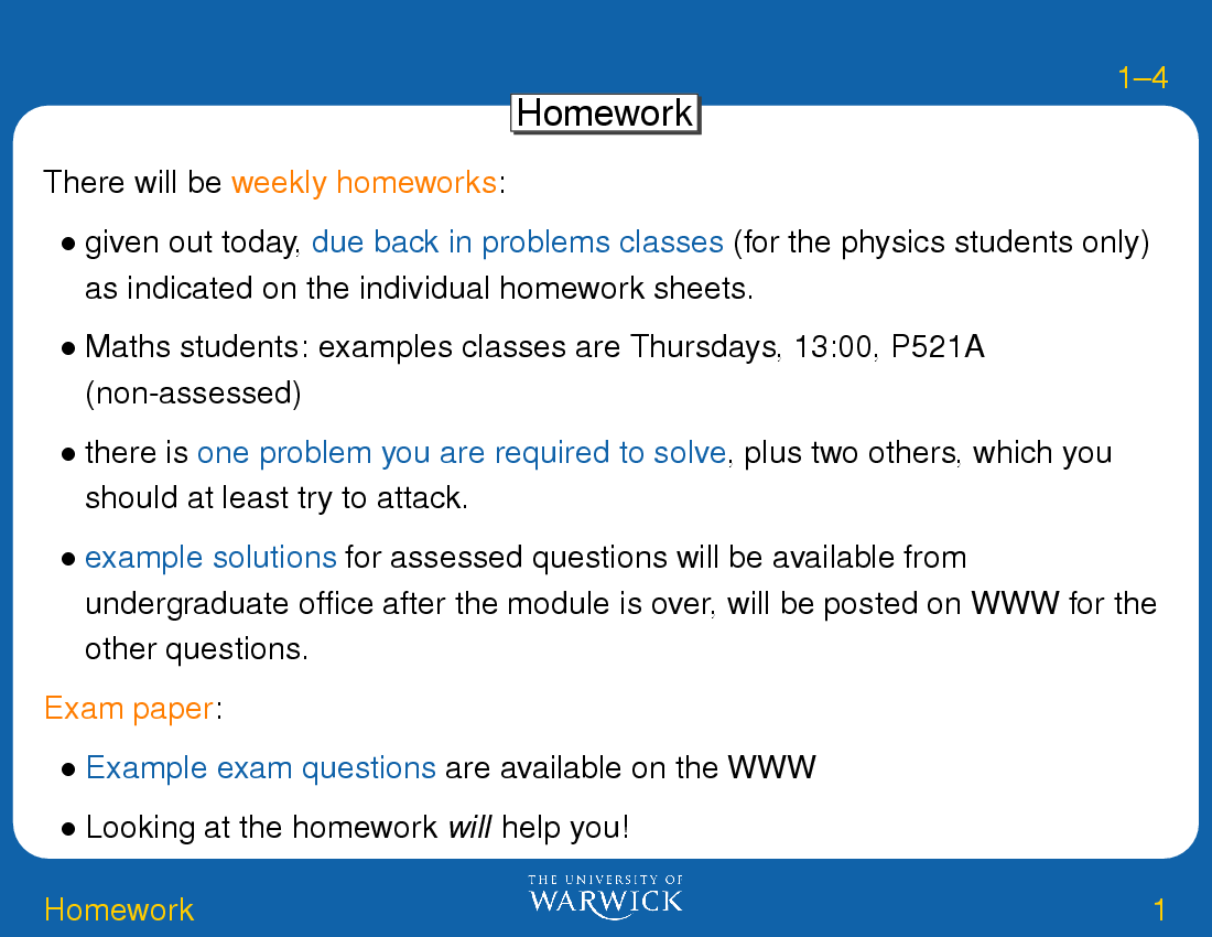 Introduction : Homework