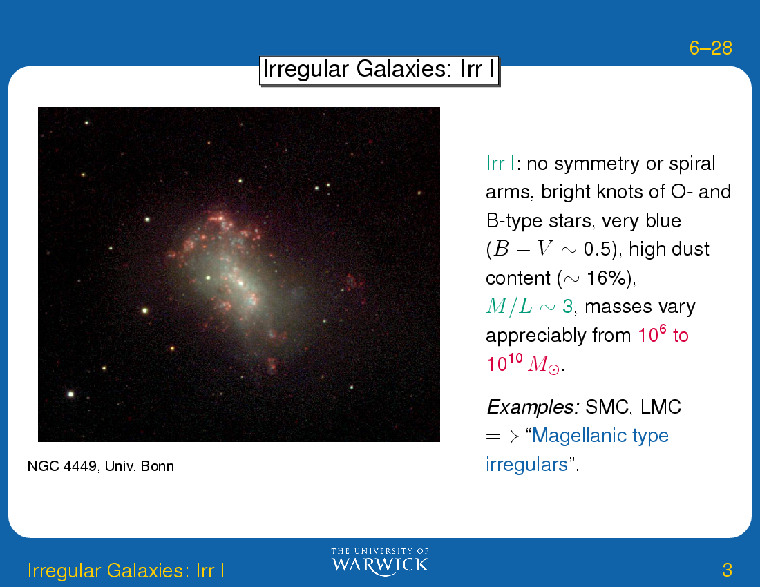 Galaxies : Irregular Galaxies: Irr I