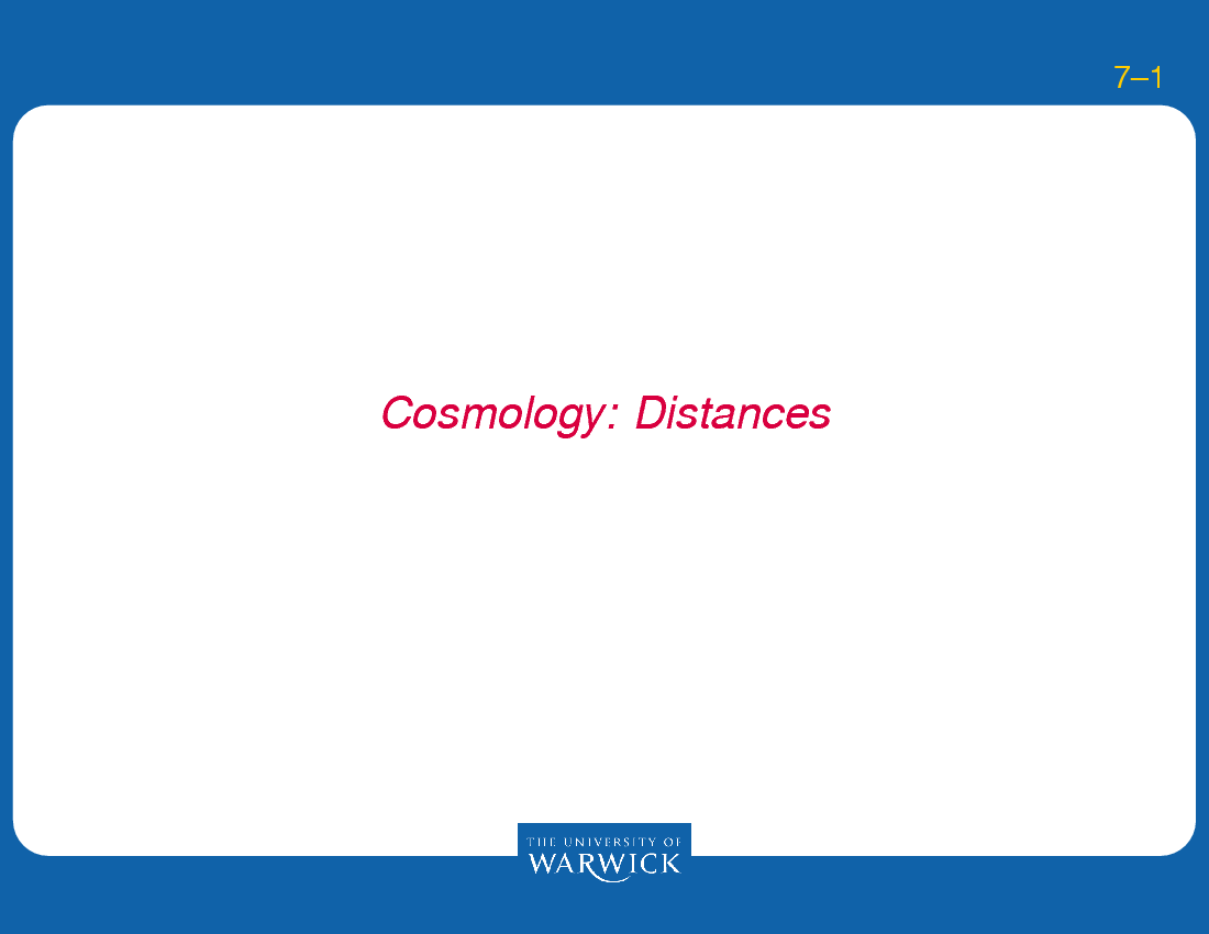 Cosmology: Distances : Mass: Interpretation