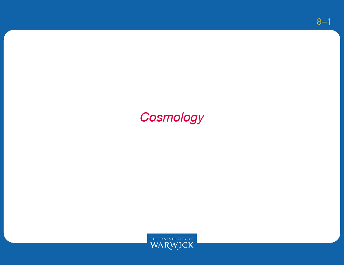 Cosmology : Summary