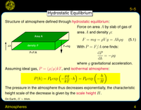 Atmospheres: Hydrostatic Equilibrium