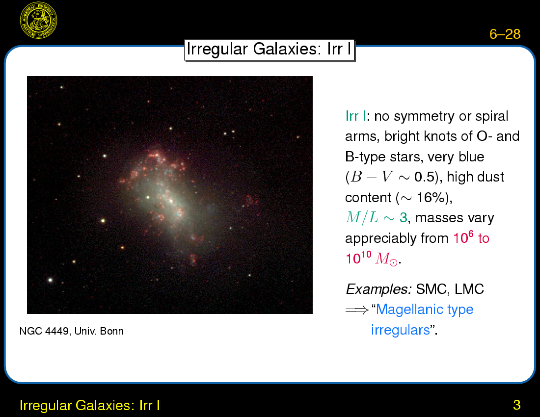 Galaxies: Classification : Irregular Galaxies: Irr I