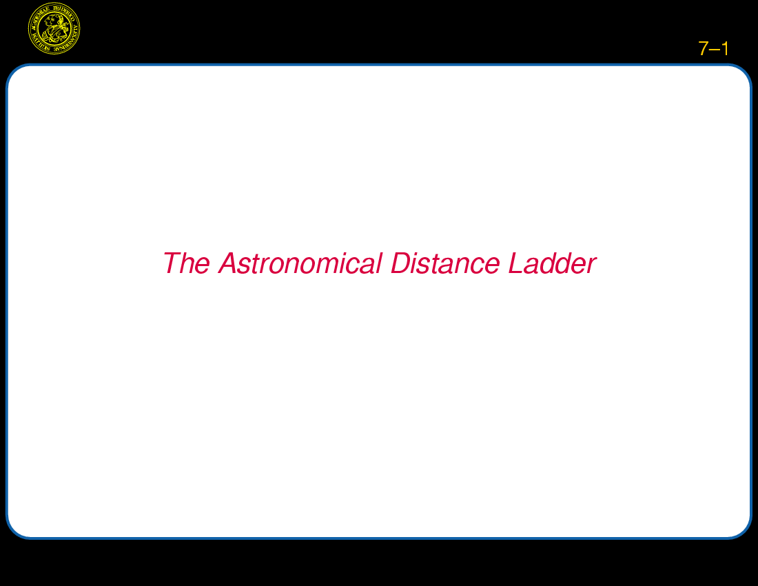 The Astronomical Distance Ladder : Distance Ladder