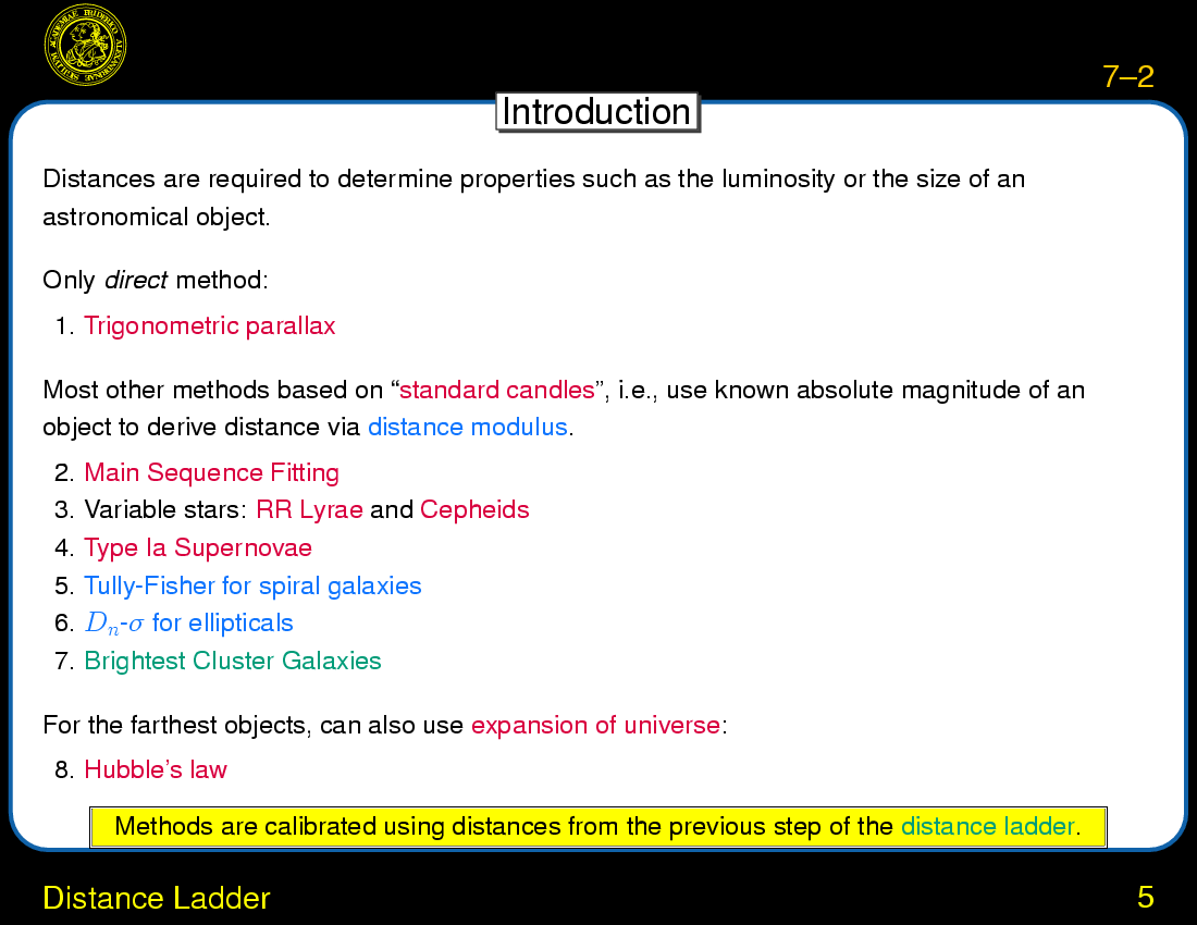 The Astronomical Distance Ladder : Direct Methods