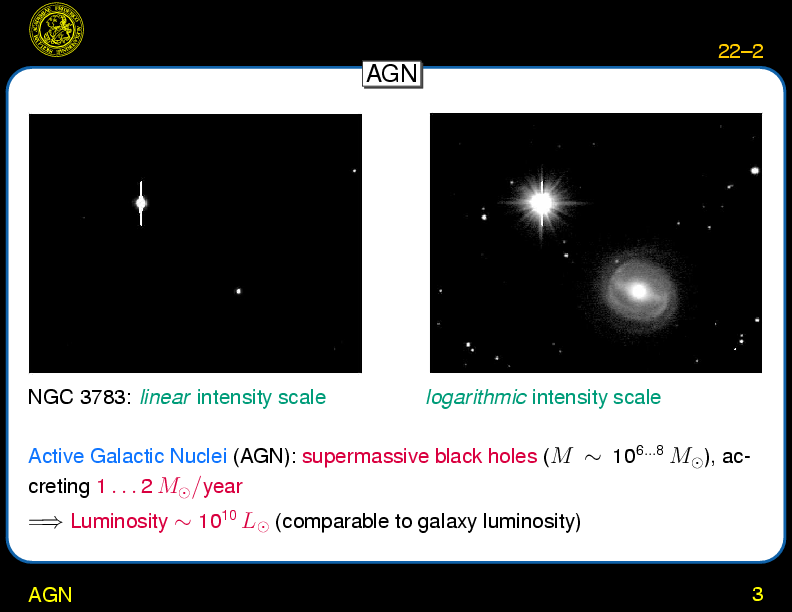 Chapter 22: Active Galactic Nuclei : AGN