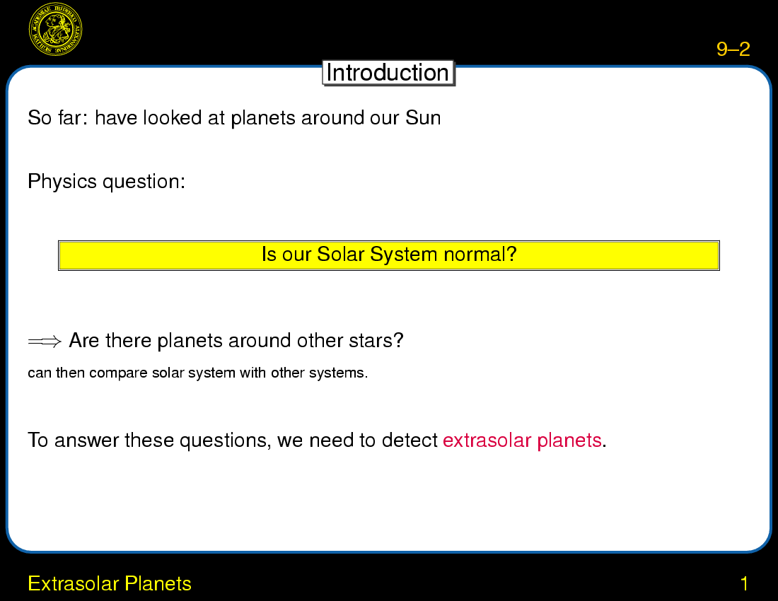 Extrasolar Planets : Extrasolar Planets