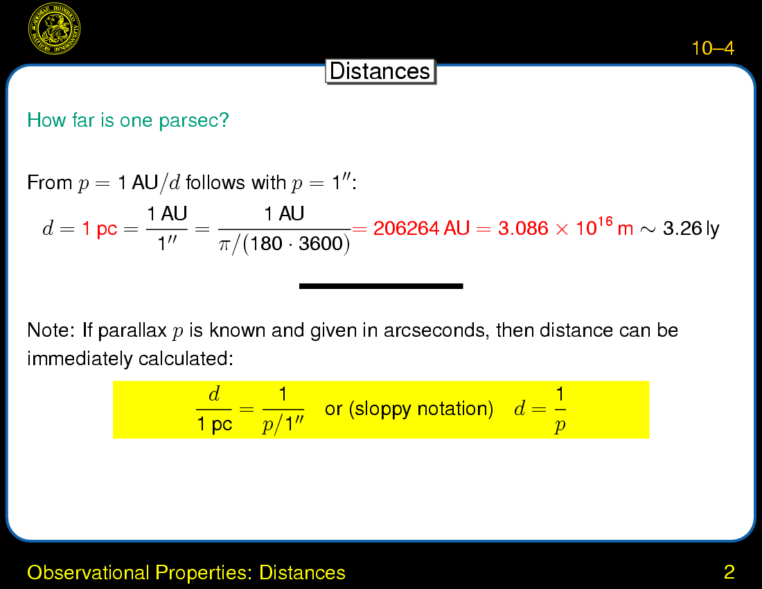 Stars: Observations : Observational Properties: Distances