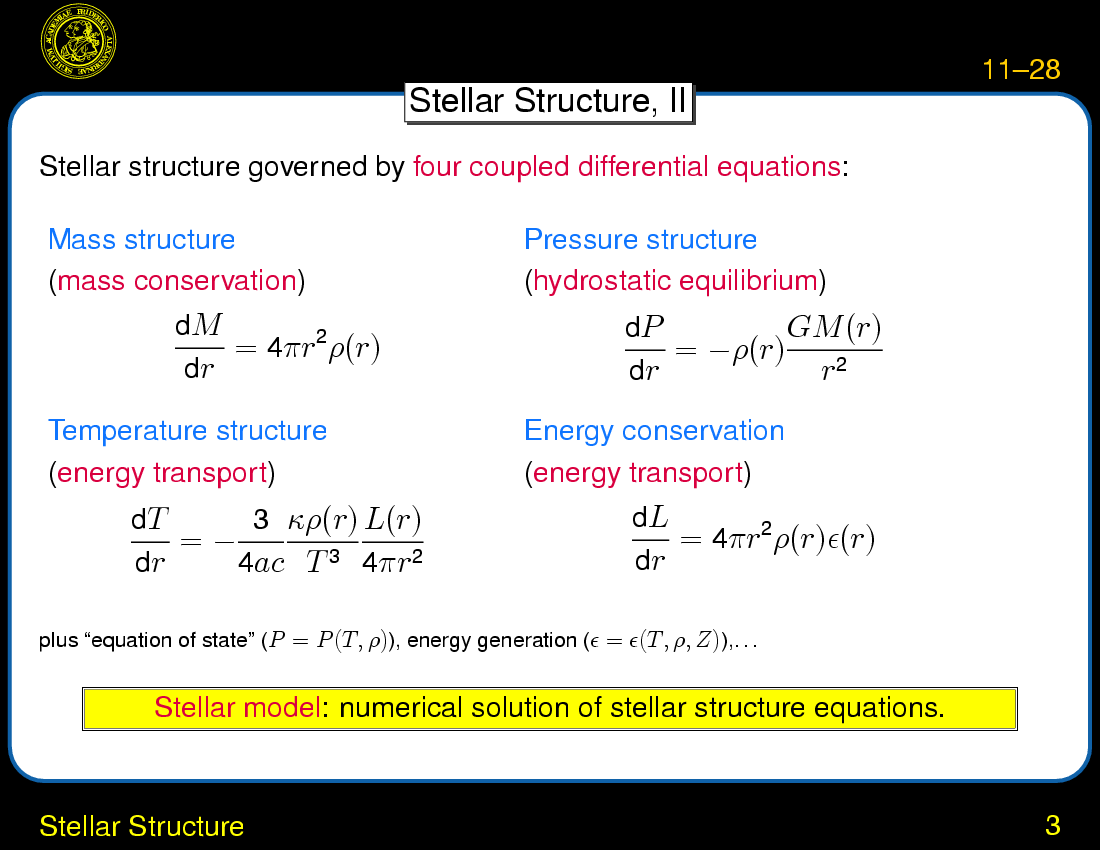 Stellar Structure and Evolution : Stellar Structure