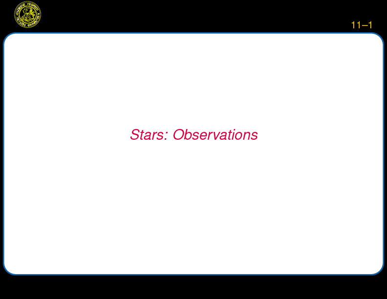 Chapter 11: Stars: Observations : Introduction