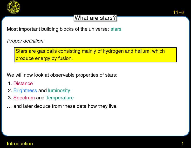 Chapter 11: Stars: Observations : Observational Properties: Distances