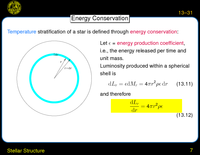 Stellar Structure: Energy Conservation