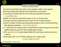 Cosmogony: Nebula Hypothesis