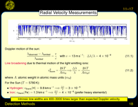 Detection Methods: Radial Velocity Measurements