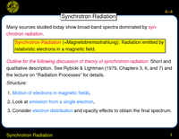 Synchrotron Radiation: Relativistic Motion