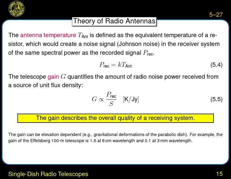 Chapter 5: Radio Astronomy : Single-Dish Radio Telescopes