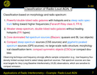 Applications of Radio Interferometry -- Example: Radio-Loud AGN: Classification of Radio-Loud AGN