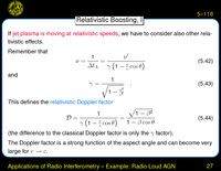 Applications of Radio Interferometry -- Example: Radio-Loud AGN: Relativistic Boosting