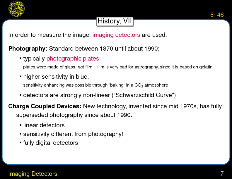 Chapter 6: Optical Astronomy : Imaging Detectors