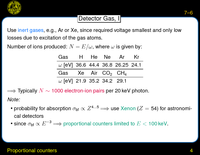 Proportional counters: Detector Gas