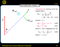 Retarded and Li\'enard-Wiechert Potentials: Larmor's formula