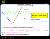 Ionization Equilibrium: Collisional Ionization