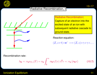 Ionization Equilibrium: Radiative Recombination
