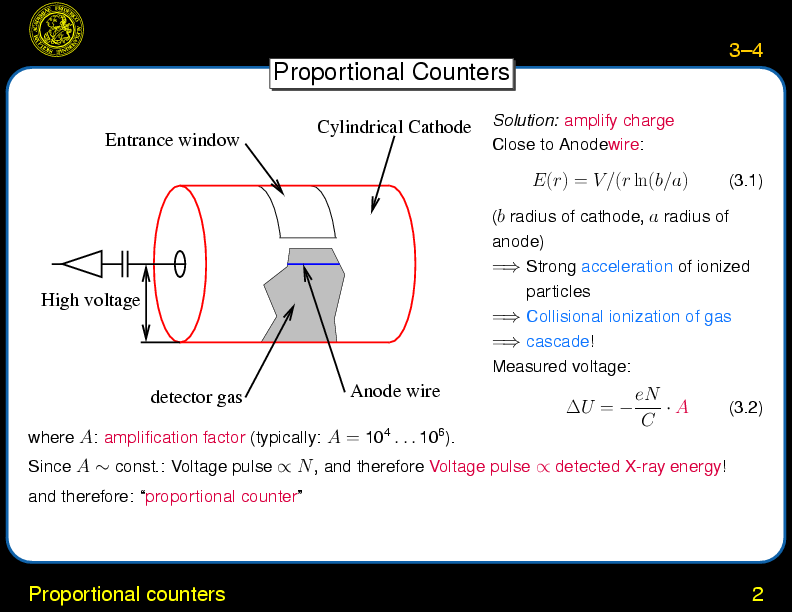 Chapter 3: X-Ray Detectors : Proportional counters
